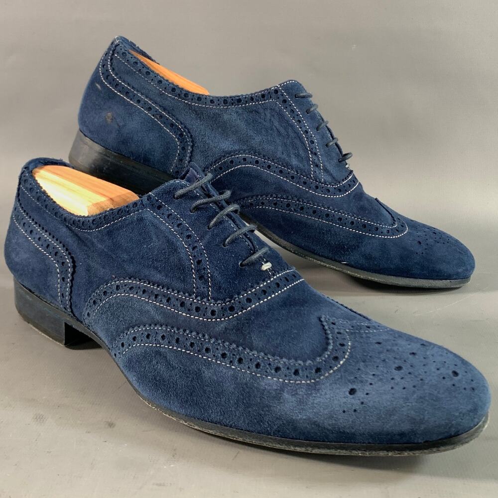 PAUL SMITH Size 6 Blue 568507 Suede Wingtip Lace Up Shoes